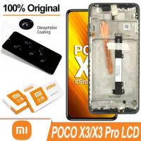 100% Original 6.67" IPS Display with frame for XiaoMi POCO X3 Digitizer Assembly for Xiaomi PocoX3 / Poco X3 Pro LCD