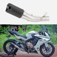 Motorcycle exhaust for honda CB650F modify CNC muffler 76MM connector CB650R CBR650R 2019-2021 cbr650r exhaust cb650r link pipe
