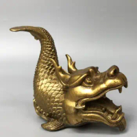 Brass Mythology Animal Gold Arowana Desktop Decoration Crafts Statue