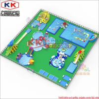 Movable inflatable water park for entertianing with water slide frame pool water sport games