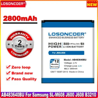 LOSONCOER Battery 2800mAh for samsung J600 J608 C3050C S7350C F619 C3050 E740 E748 F110 L608 B3210 F118 G618 L600 AB483640BU