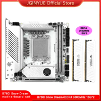 JGINYUE B760i Motherboards combo set With DDR4 3600MHz RAM(16G*2) Support 12th 13th CPU New Desktop itx B760i-Snow Dream