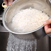 SSGP304不銹鋼洗米篩子淘米盆廚房家用濾水盆瀝水籃洗菜淘米神器