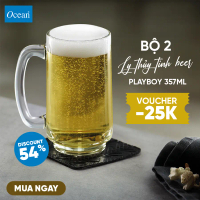 [CAM KẾT ĐỔI TRẢ NẾU VỠ] OCEAN GLASS - Bộ 2 Ly Thủy Tinh Beer Playboy 357ml - Chính Hãng