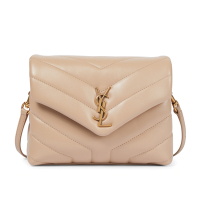 YSL SAINT LAURENT YSL Toy Loulou Monogram 肩背包 Dark Beige 米色