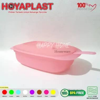HOYAPLAST 1set Casserole Persegi Pajnajng 2,1 Liter Tempat Sayur Prasmanan 2100ml Bonus Sendok Sop M