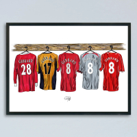 Khung ảnh poster áo cầu thủ Gerrard, Messi, Bale, Backham, Pirlo, Henry... làm bằng khung nhựa cao c
