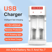 2 Slots 1.2V Smart Battery Charger For AA/AAA NiCd NiMh Rechargeable Battery Portable Fast Charging Adapter AAA Battery Charger