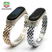 Luxury Wrist Bracelet For Xiaomi Miband 4 3 Metal Strap Stainless Steel Classic Smart Watch Band For Mi Band 3 horlogeband