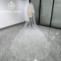 Michelle Royce Customized Wedding Veils custom made length Glitter Cathedral Veil