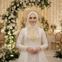 [KS34] Kalung Headpiece Besar Emas Adat Pengantin Melayu Bugis.Sumatera Kalimantan