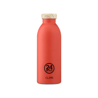 【24Bottles】不鏽鋼雙層保溫杯 500ml - 珊瑚紅 - 木紋蓋(保溫12小時 保冷24小時)(保溫瓶)
