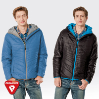 SAMLIX山力士 PRIMALOFT男輕量化防潑水保暖外套#66915(藍灰.黑藍)