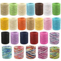 100m Natural Raffia Straw Yarn Hand-Knitted Crocheting Rafia Straw Paper Yarn For Diy Handmade Summer Straw Sunhat Beach Bag