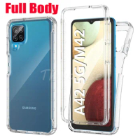 360 Crystal Front Back Phone Case For Samsung A42 5G A426BU Double Layer PC+Silicone Cover Galaxy M42 A 42 5G Shockproof Case