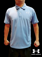 【H.Y SPORT】UNDER ARMOUR UA 男短polo衫 藍色 正版 透氣/排汗/戶外/休閒服