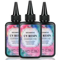 100g UV Resin Crystal Clear Hard UV Cure Epoxy Resin, Upgraded Formula UV Resin, Solar Activated Glue Kit Transparent Resin,