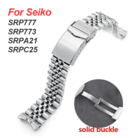 22mm Solid Stainless Steel Watchband for Seiko SRP773 SRP777 SRPA21 SRPC25 Curved End Metal Bracelet for Water Ghost for Abalone
