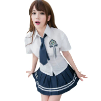 【愛衣朵拉】制服 角色扮演學生服裝 XS-XL(角色扮演 白襯衫 百摺裙 學生服 情趣)