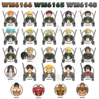 WM6166 WM6165 WM6148 Anime Series Character Building Blocks Attack On Titan Action Figure Accessories Model Bricks Toys For Kids