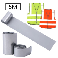 5M Reflective Strip Sticker Heat Transfer Reflective Tape For DIY Clothing Bag Shoes Shirt Iron on Safety Clothing Supplies New