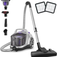 Canister Vacuum Cleaner 1200W Bagless Vacuum Cleaner for Home Pets Lightweight Powerful Vacuum Cleaners 3.7QT Capacity