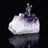 New Natural agate Crystal Cave Amethyst Cluster Miner Modeling Specimen Home Ornament Crafts