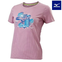 美津濃 MIZUNO 女路跑短袖T恤 J2TAA20464 乾燥玫瑰  短袖 運動上衣