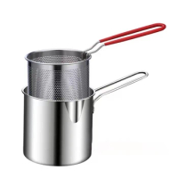 304Stainless Steel Basket Pot Fryer Fry Deep Frying Fish Strainer French Japanese Chips Mesh Pasta Pan Wire Kitchen Turkey Onion