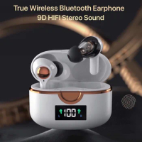 TWS Bluetooth-compatible Earphones 9D Stereo LED Display Waterproof Wireless Headphones Earbuds With Microphone For All System