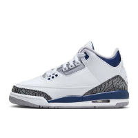 【NIKE 耐吉】休閒鞋 AIR JORDAN 3 RETRO MIDNIGHT NAVY GS 午夜藍 白藍 大童 女鞋 DM0967-140