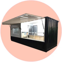 Outdoor 40ft Mobile Bar Restaurant Container Hotel Steel Shipping Container Fast Food Restaurants