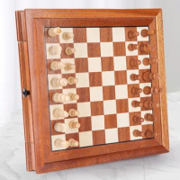 High-end large Retro Chess Ornaments Set for Chess Magnetic Pieces Solid Wood Chessboard Children's Student Beginner Competition
