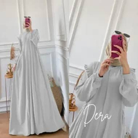 Baju GAMIS MAXY WANITA DERA DRESS AIRFLOW CRINKLE PUTIH
