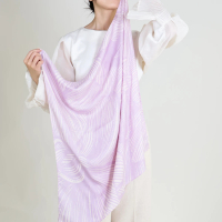 【BANNIES】紫色 尼泊爾手染拓印蠶絲方巾(親膚 蠶絲 領巾 絲巾)
