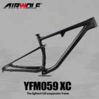 2024 Airwolf Mountain Bicycle Frame XC Bike Frame Carbon MTB Bike Full Suspension Frame XC Disc Brake Bike Shock Frameset