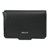 【BALLY】簡約經典燙字LOGO自動彈出信用卡名片夾(黑)