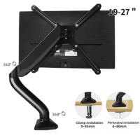 HILLPORT No Mounting Vesa Hole Monitor Desk Stand Accessory 13-27" LCD LED Full Motion Monitor Arm Mount Bracket TV Mount Stand