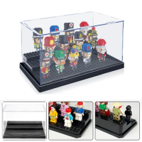 Display Case for Minifigures Action Figures Block,Removable Acrylic Minifigure Display Case Box Storage for Bricks Blocks Toys