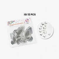 OEM ONE-C1612 Stiker Dinding 3D Isi 12PCS Bentuk Kupu Kupu Dekorasi Hiasan Dinding Cantik / Sticker 