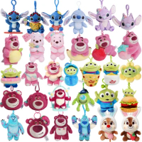 MINISO Lilo Stitch Alien Lotso Sullivan Chip Dale Cosplay Keychain Doll Plush Dolls Kids Xmas Gift Accessories