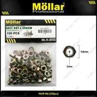 MOLLAR 93-066 Mur M6 Hex Nut Besi Hexagonal Baut JP M 6 - 100 pcs