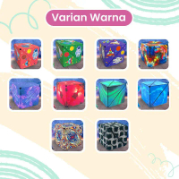Kubus Magnet  Anak Souvenir Kado  Magic Cube Magnetic Mainan Rubic Cube Anti Stress 3D/ Hand Flip Pu