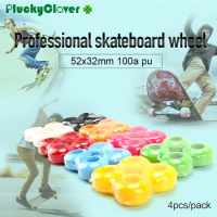 4pcs 52x32mm Skateboard Wheels 100A High Hardness Double Rocker Fish Penny board Single Rocker Board Oille Skateboarding Wheels