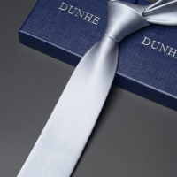 6cm單色純色領帶男士韓版窄職業工作銀色黑紅深藍色 結婚新郎禮盒