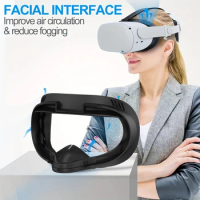 PU Leather Replacement Widen 3D Shaped Facial Interface Bracket Accessories For Oculus Quest 2 Breathable Sweat Guard Face Pad