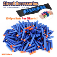 1000PCS Darts For Nerf Soft Hollow Hole Head 7.2cm Refill Games Gel Blasters Airsoft Accessories Bullets Series Kids Gun Toys