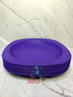 12pcs/1lusin - AIO Piring Makan Persegi 9inch Piring Plastik Premium Berkualitas Kitchenware