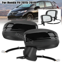 3Pins side mirror For Honda Fit Jazz GK5 MK4 2015-2020 Car Wing Door Side Mirrors Assy Assembly Rearview Mirror Cover frame