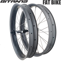 26er Fat Bike Wheelset 90mm Wide 40mm Deep Carbon Fiber Snow Bicycle Sand Beach 28h 32h 36h 64h Disc Tubeless Wheels DT350 HG XD